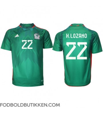 Mexico Hirving Lozano #22 Hjemmebanetrøje VM 2022 Kortærmet